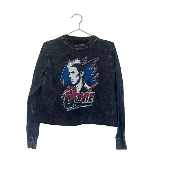 Vintage Bowie Cropped Long Sleeve T-Shirt - Size XS - Picture 2 of 6